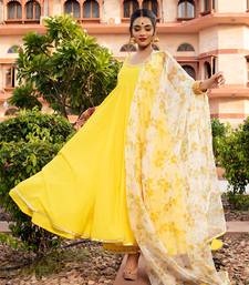 Berry Yellow Anarkali Set