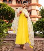 Berry Yellow Anarkali Set