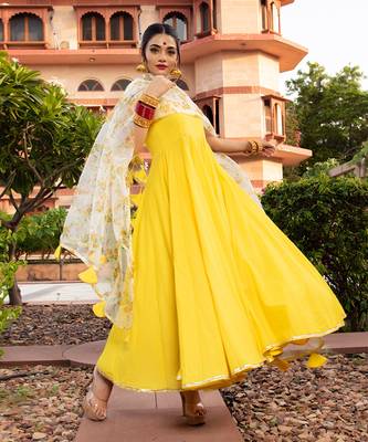 Berry Yellow Anarkali Set 3