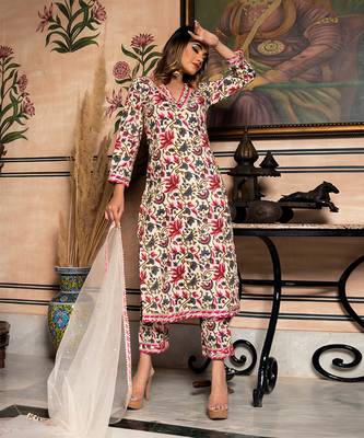 Off White Garden Rose Kurta Set 1