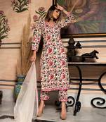 Off White Garden Rose Kurta Set