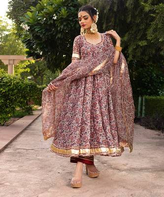 Maroon Gulbagh Anarkali Set 4