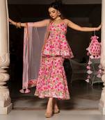 Nazakat Pink Block Printed Sharara Set