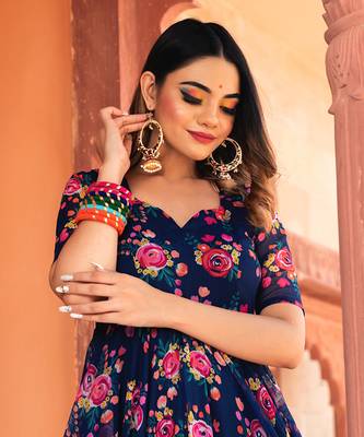 Blue Manjari Organza Anarkali Set 4