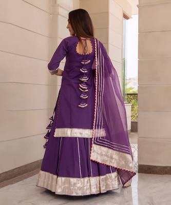 Falguni Purple Kurta Skirt Set 2