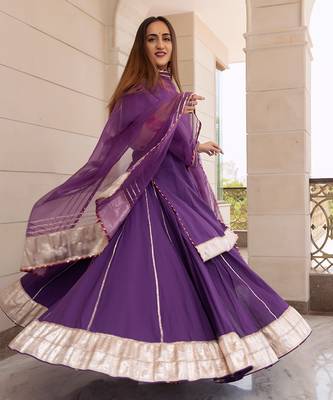 Falguni Purple Kurta Skirt Set 4