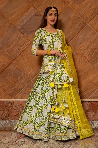 Multicolor Kavya Block Printed Skirt Set