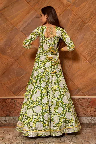 Multicolor Kavya Block Printed Skirt Set