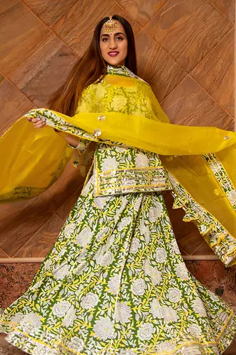 Multicolor Kavya Block Printed Skirt Set