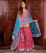 Pink Naaz Printed Kurta Skirt Set