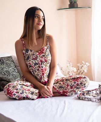 Off White Garden Rose Night Set 2