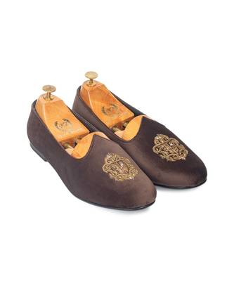 Brown Velvet Juttis 1