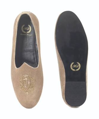 Beige Velvet Juttis 3