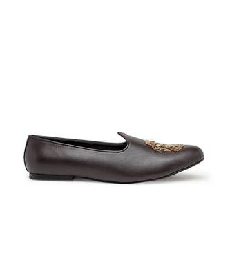 Black Royal Crest Leather Juttis 2