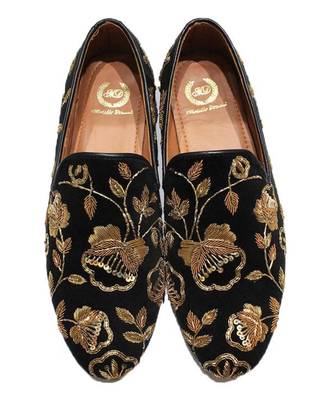 Black Golden Flora Slipons 2