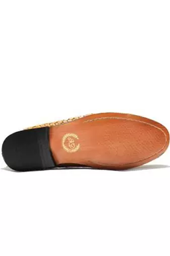 Black Golden Flora Slipons