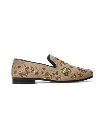 Beige Gold Flora Slipons 2