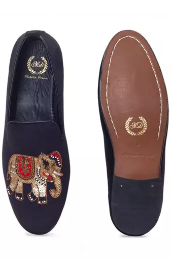 Black Elephant Slipons