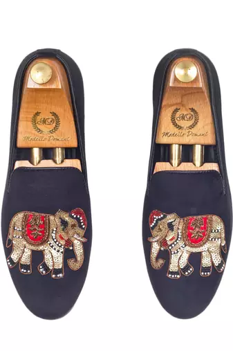 Black Elephant Slipons