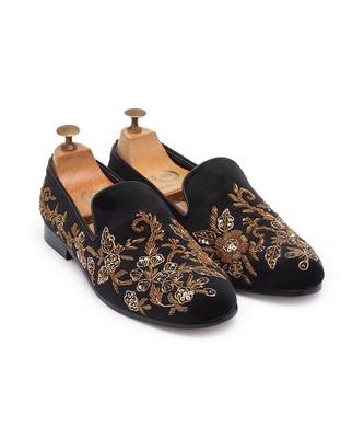 Black Golden Garden Slipons 1