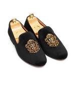 Black Royal Crest Slipons