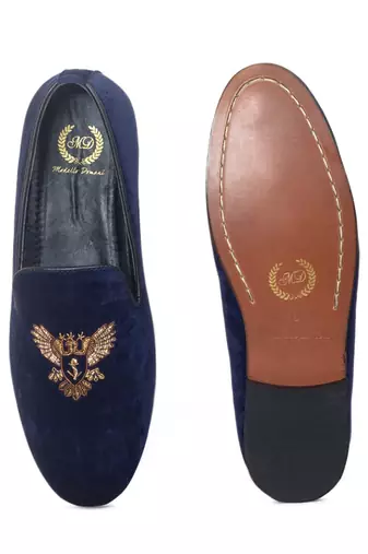Navy Blue Falcon Slipons