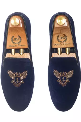 Navy Blue Falcon Slipons