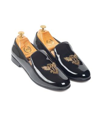 Black Falcon Patent Slipons 1