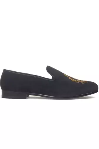 Black Royal Bee Slipons