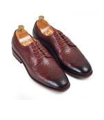 Brown Woven Leather Oxfords Shoes