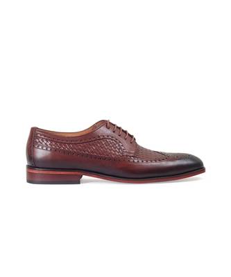 Brown Woven Leather Oxfords Shoes 2