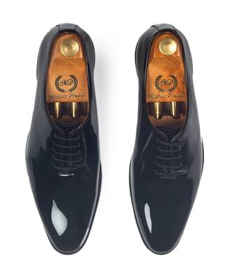 Patent Black Tux Derby Shoes 2
