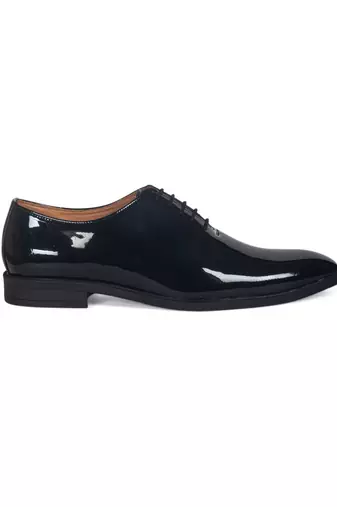 Patent Black Tux Derby Shoes