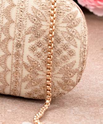 Cream Mirai Embroidered Clutch 2