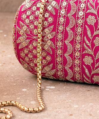 Pink Mirai Embroidered Clutch 2