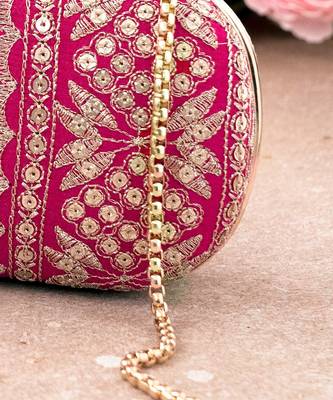 Pink Mirai Embroidered Clutch 4