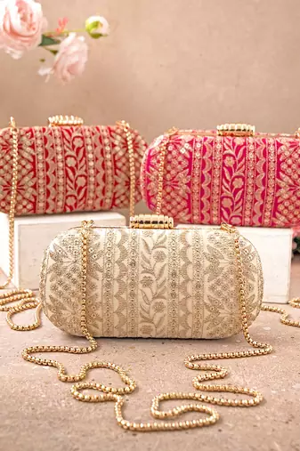 Pink Mirai Embroidered Clutch