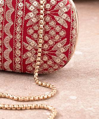 Red Mirai Embroidered Clutch 2