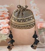 Black Resham Potli Bag