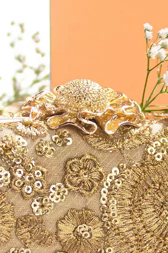 Gold Aurelia Capsule Clutch