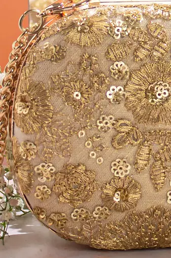 Gold Aurelia Capsule Clutch