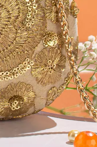 Gold Aurelia Capsule Clutch