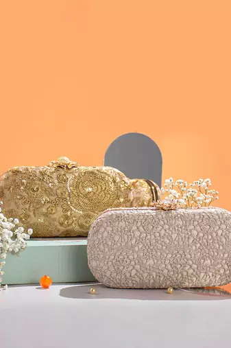 Gold Aurelia Capsule Clutch