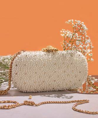 White Perla Capsule Clutch 1