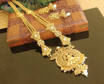 Gold plated temple necklace set 1