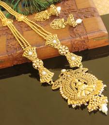 Gold plated temple necklace set