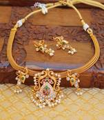 Matte finish peacock necklace set