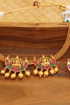 Matte finish Temple  necklace set