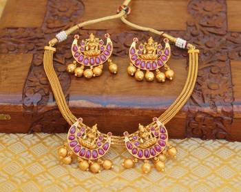 Matte finish Temple necklace set 1