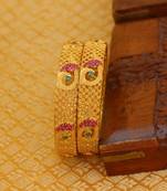 Matte finish peacock bangles